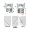 thumbnail image 5 of Christmas Cardinal Swag Kitchen Curtains Sets for Windows 24 Inch Length, Winter Xmas Poinsettia Berry Sky Blue Short Window Curtain Panels Swags Valances and Tiers 3 Piece Set for Cafe/Dining Room, 5 of 5