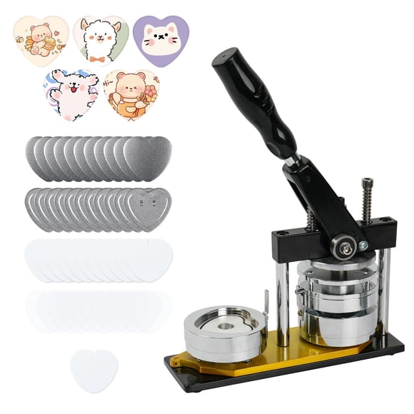 Kit de máquina para hacer botones Happizza de metal en forma de corazón