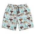 thumbnail image 3 of Uemuo Cute Pug Dogs Pattern Men's Swim Trunks Hawaiian Beach Bathing Suit Swimsuits Beach Quick-Dry Shorts with Pockets-, 3 of 9
