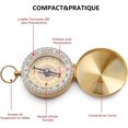 thumbnail image 4 of Camping Compass Metal, Pocket Compass, Waterproof Portable Kids Compass, for Travel Hiking Exploration, 4 of 4