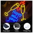 thumbnail image 4 of Letrero De Neón Happy New Year Con Luz LED Regulable, Ideal Para Fiestas, Bares, Decoración Del Hogar Y Paredes 32cmx40cm, 4 of 6