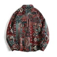 thumbnail image 1 of Blusa y camisa de manga larga con cuello vuelto para hombre, informal, a la moda, con estampado liso, botones, manga larga, cuello vuelto, blusa de poliéster para hombre, 1 of 8