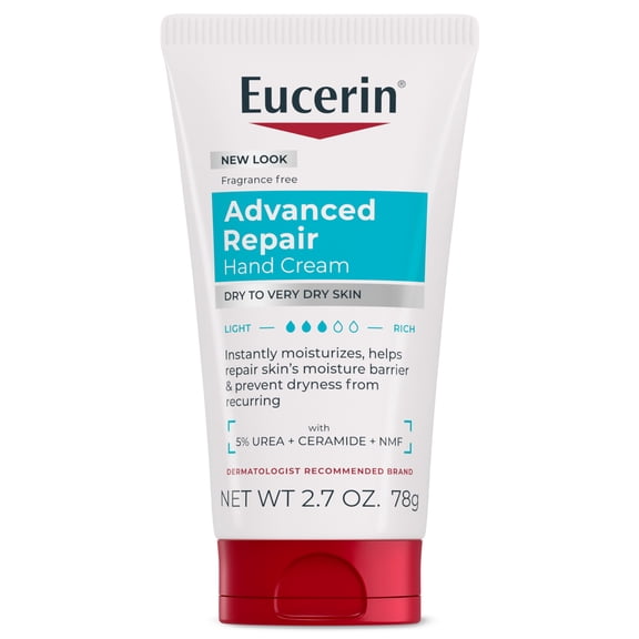 Eucerin Advanced Repair Hand Cream for Dry Hands, Repairs Very Dry Skin, Fragrance Free, 2.7 oz