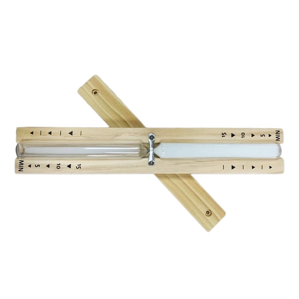 Temporizador de arena de 15 minutos, reloj de arena, temporizador multiusos de 15 minutos para cepillo de dientes, sauna blanco