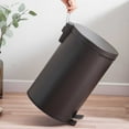 thumbnail image 4 of Matte Metal Pedal Trash Can 11 Gallon Kitchen Garbage Bin with Lid Foot Operated Step On Design for Home Office Living Room Bathroom, 4 of 8