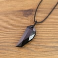 thumbnail image 3 of COAI Adjustable Cord Faceted Black Obsidian Stone Wolf Tooth Amulet Pendant Necklace, 3 of 4