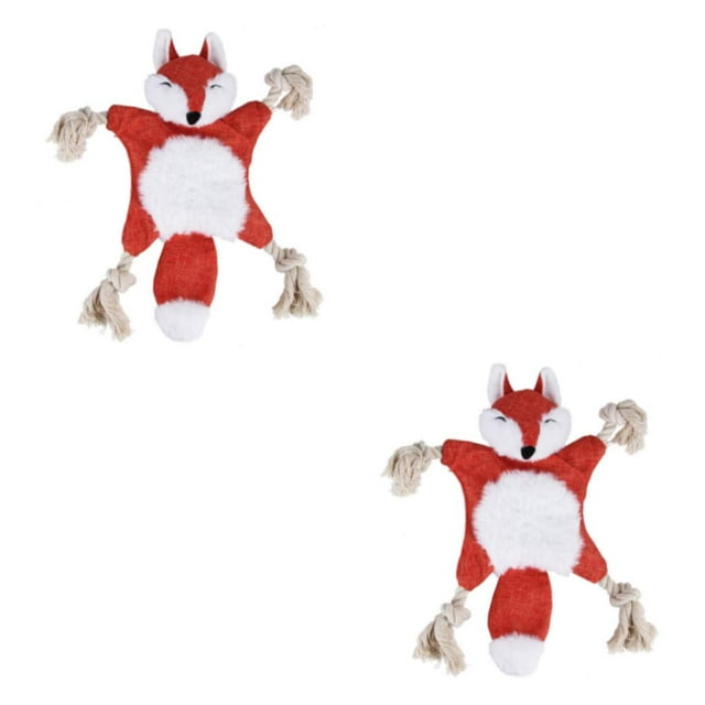 Maytalsory Non-toxic Plush Dog Toy Long-lasting And Easy To Clean Good Gift Durable Squeaky Dog Soft Toy fox 2Set