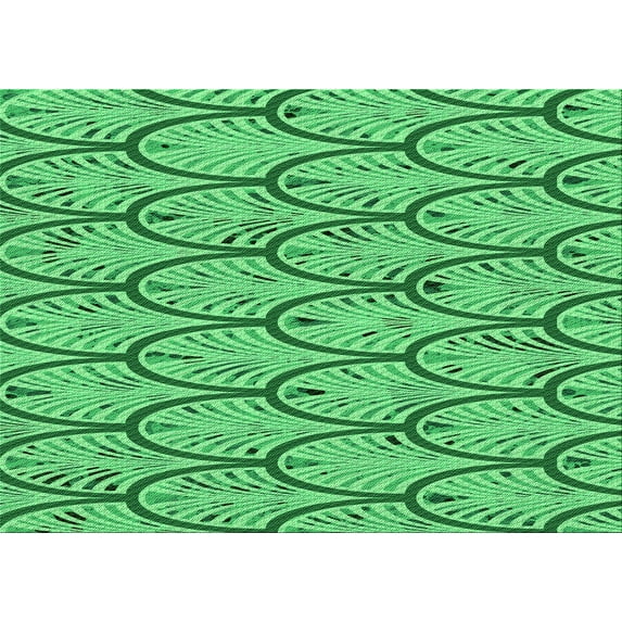 Ahgly Company Machine Washable Indoor Rectangle Transitional Lime Mint Green Area Rugs, 8' x 10'