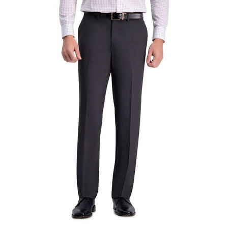 Men’s J.M. Haggar® Premium Flex-Waist Straight-Fit 4-Way Stretch Flat-Front Dress Pants Color: Charcoal Heather Size: 34X29