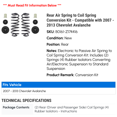thumbnail image 2 of Rear Air Spring to Coil Spring Conversion Kit - Compatible with 2007 - 2013 Chevy Avalanche 2008 2009 2010 2011 2012, 2 of 2