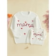 thumbnail image 4 of Mommy and Me Matching Outfits Mama and Mini Long Sleeve Crewneck Sweater Pullover Tops, 4 of 10