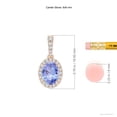 thumbnail image 3 of ANGARA Natural Vintage Style Oval 1.25 ct Tanzanite Halo Pendant in 14K Rose Gold for Women (Size-8x6mm) | December Birthstone, Anniversary, Jewelry Gift for Women | Natural Tanzanite Necklace, 3 of 7