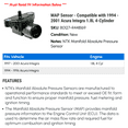 thumbnail image 2 of MAP Sensor - Compatible with 1994 - 2001 Acura Integra 1.8L 4-Cylinder 1995 1996 1997 1998 1999 2000, 2 of 2