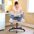 thumbnail image 4 of GloryStar Chaise de Bureau Ergonomique Beige – Format Extra Grand avec Dossier Croisé Moderne, Hauteur Réglable et Roulettes Pivotantes à 360°, Idéale pour le Bureau à Domicile, 4 of 8
