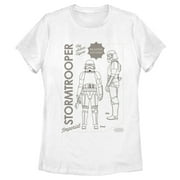 Women's Star Wars: The Mandalorian Stormtrooper Action Figure Graphic Tee White Large