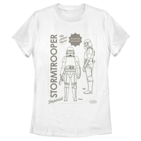 Women's Star Wars: The Mandalorian Stormtrooper Action Figure Graphic Tee White Large