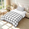 thumbnail image 2 of Manfei Modern Plaid Twin Comforter Sets,Contemporary Grid Bedding Set,White Black,Reversible,2-Piece,1 Comforter and 1 Pillowcase,2-Piece,1 Comforter and 1 Pillowcase, 2 of 7