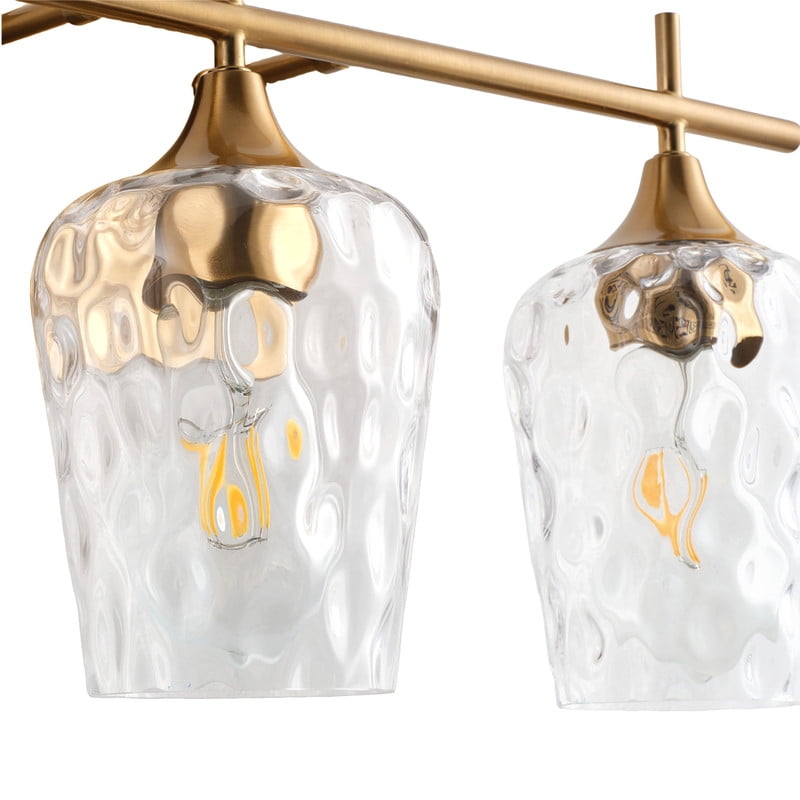 3-Light Gold Vanity Light, 20.87 Inch Bathroom Light Fixture with Hammered Glass Shadesm Modern Wall Sconce for Vanity, Powder Room & Bedroom