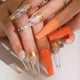 thumbnail image 4 of Uñas postizas con diseño brillante de Apuakthei, uñas postizas extra largas con diseño de bailarina, uñas postizas acrílicas súper largas, 24 unidades, 4 of 5