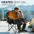thumbnail image 2 of Heated Oversized Camping Chair - Heavy Duty Padded Folding Camping Chairs for Adults with Cooling Bag, Side Pocket, Cup Holder and Carry Bag for Outdoor Sports Lawn Fishing Garden Portable, 2 of 14