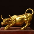 thumbnail image 3 of Feng Shui Fortune Brass Bull Statue, Sculpture Home Decoration Golden Copper Bull Represents Good Luck of Career, 3 of 8