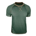 thumbnail image 6 of Rvwovn Men's Raglan Short Sleeve Shirts, Crewneck Exposed Seams Slim Fit Casual Tees Daily Wear, 6 of 7