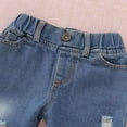 thumbnail image 6 of Summer Girl Fashion Print T-shirt + Hole Jeans Clothes Set Kids Clothes Girls Denim Pants,XL, 6 of 10