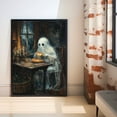 thumbnail image 2 of Ghost Eating Pizza Print Spooky Art Dark Academia Whimsical Decor Gothic Home Decor Antique Illustration Halloween Poster Rustic Vintage, Matte Canvas Stretched, Posters & Art Prints, Gift., 2 of 4