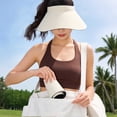 thumbnail image 6 of HONHUZH Summer Hats Womens Foldable Open Top Sun Visor Hat Wide Brim UPF 50 Summer Outdoor Beach Cap, 6 of 6