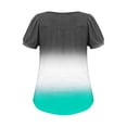 thumbnail image 5 of Womens Pleated Tunic Tops with Leggings, Short Sleeve Shirts for Women Summer Fashion Color Patchwork Flowy Crewneck Dressy Blouses, 5 of 6