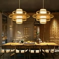 thumbnail image 4 of WUZSTAR Modern Bamboo Rattan Ceiling Lights Fixture Wicker Rattan Dancer Lantern Pendant Lamp for Kitchen Restaurant Farmhouse, 4 of 8