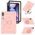 thumbnail image 2 of Case for Samsung Galaxy Tab S10 Plus/ S9 FE Plus/ S9 Plus 12.4 inch with Butterfly Stand, Shockproof Protective Tablet Cover with Pencil Holder Shoulder Strap for Kids Girls, Pink, 2 of 7