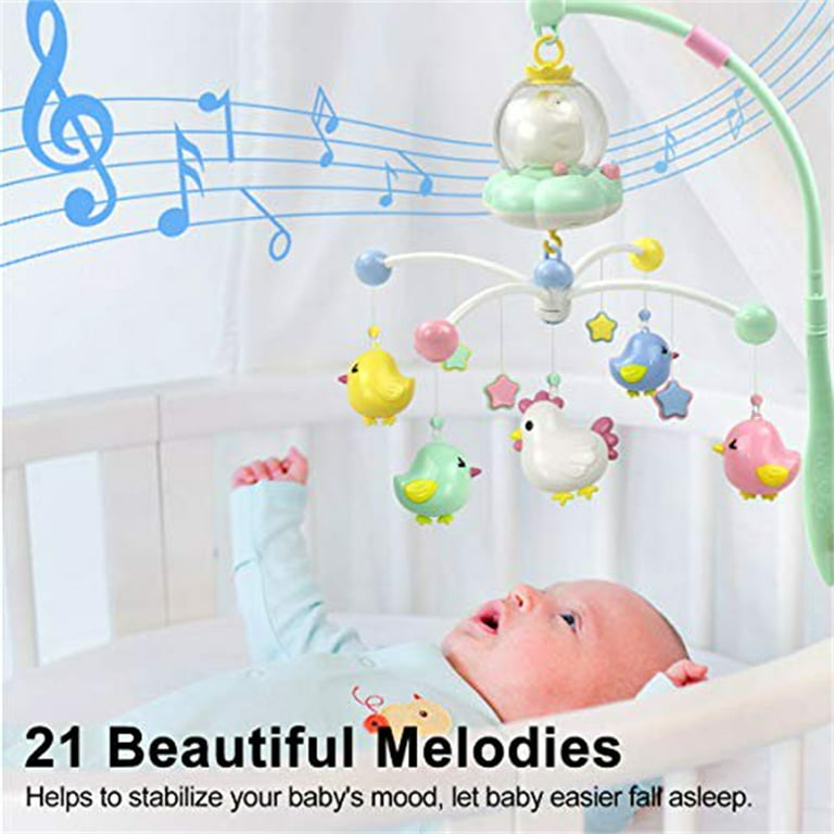 Baby Musical Crib Mobile with music lights Animals, Green