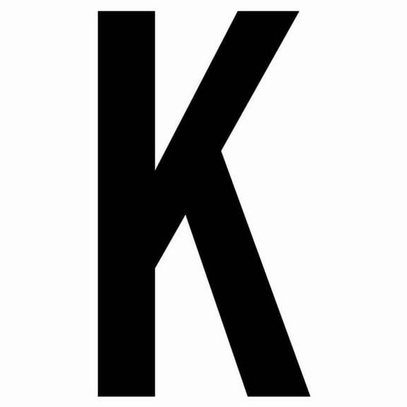 J.J. Keller 61621 Letter K White Vinyl Adhesive Label - 12 in.