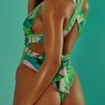 thumbnail image 2 of Aayomet Swimsuit For Women Women's Printed Belt Swimwear,Green XL, 2 of 4
