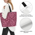 thumbnail image 3 of Fotbe Rose Leopard Print Bolsa Tote Estética de Lona con Estampado para Mujer - Bolsa Reutilizable de Hombro Casual para Vacaciones, Compras, Trabajo y Gimnasio, 3 of 8