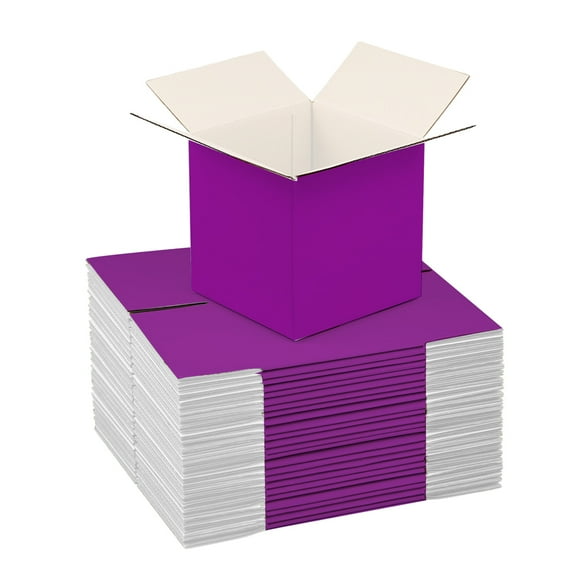 UCANPACK Purple Color Shipping Boxes (White Inside) 7x7x7 Inch (25 Pack) Purple Shipping Box for Moving Boxes - 7x7x7 Shipping Boxes for Small Business, Custom Color Shipping Boxes