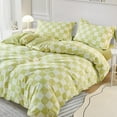 thumbnail image 3 of SAPHREAS Green Plaid Duvet Cover Set King Size 3pcs 100% Cotton Classic Comforter Cover Set 1 Duvet Cover 2 Pillow Shams, 3 of 5