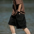 thumbnail image 5 of adviicd Cargo Shorts for Men Relaxed Fit Men's Hiking Cargo Shorts Quick Dry Lightweight Outdoor Tactical Shorts for Men(Black,L), 5 of 7