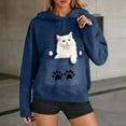 thumbnail image 7 of Womens Funny Cat Hoodies Oversized 3D Graphic Hooded Sweatshirts for Spring Fall Plus Size Pullover Hoodie Top Y2K, 7 of 7