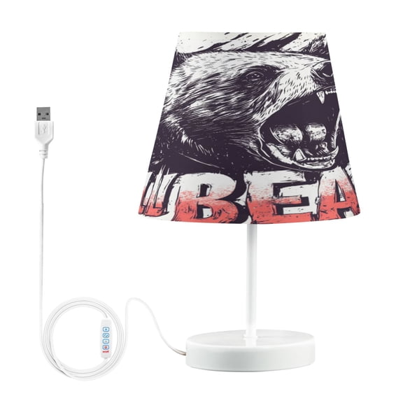 BZSMCE Table Lamp Creative Black Wild Bear Simple Pattern Night Light