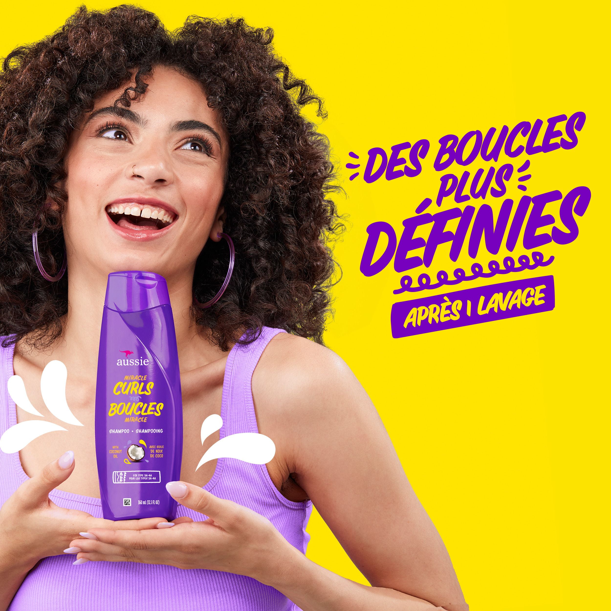 Aussie Miracle Curls with Coconut & Jojoba Oil, Paraben Free Shampoo, 360 mL