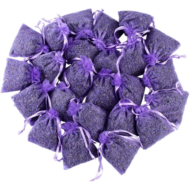 French Lavender Sachets for Drawers and Closets Fresh Scents, Home Fragrance Sachet, Pack of 24, Purple