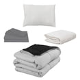thumbnail image 1 of Edredón Dos vistas Individual Rogga Negro - Gris Perla + Protector Spring Air + Sábanas Basic + Almohada Frosty, 1 of 7