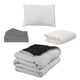 thumbnail image 1 of Edredón Dos vistas Individual Rogga Negro - Gris Perla + Protector Spring Air + Sábanas Basic + Almohada Frosty, 1 of 7