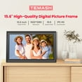 thumbnail image 5 of 64GB Frameo Digital Picture Frame, TEMASH 15.6 Inch Large Digital Photo Frame WiFi, 1920*1080 FHD IPS Touchscreen Auto Rotate, Easy to Share Photos Videos, Black, 5 of 11