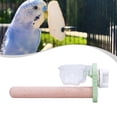 thumbnail image 1 of Jaula de madera para pájaros, con barra de descanso y comedero, accesorio para jaula de animales pequeños, soporte para percha de loro, estación Verde, 1 of 8