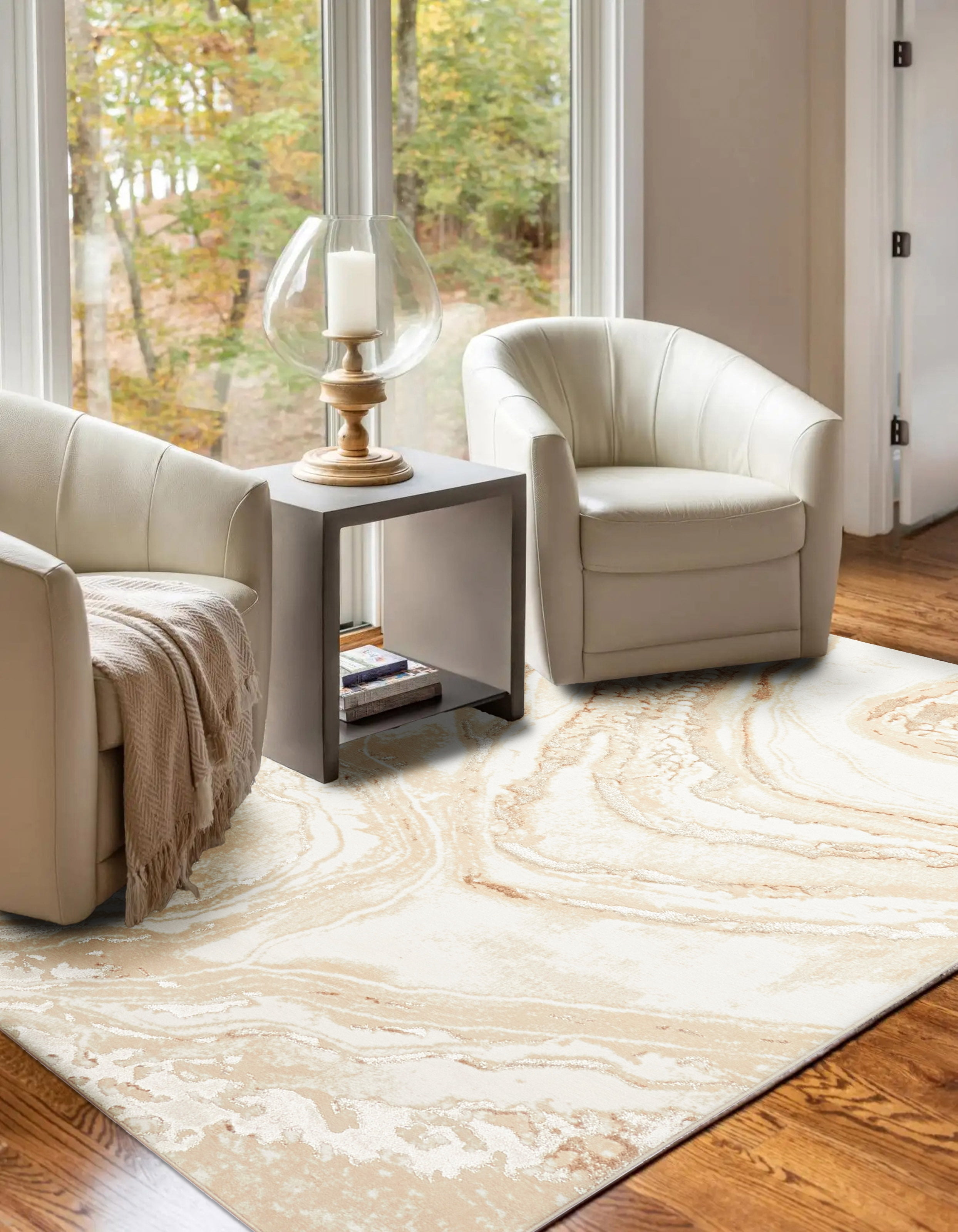ECARPET Tapis Contemporain/Moderne Dove pour Salon, Chambre, Salle A Manger, Entrée, Couloir et Plus Encore.