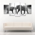 thumbnail image 2 of Cuadro Decorativo Elefantes Pareja Blanco Y Negro Juego De 5 Piezas 150x80cm Ideal Para Sala Oficina Decoración Moderna, 2 of 5