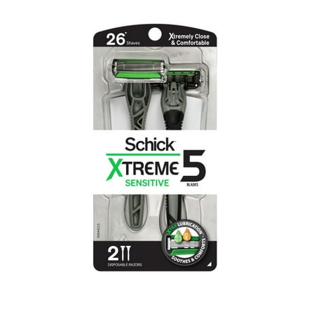 Schick Xtreme 5 Sensitive Disposable Razor 2pk
